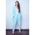 Karisma Kapoor in a sky blue pantsuit