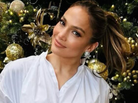 Jennifer Lopez Matched Her Christmas Tree in a Butterfly and Bee-Themed Look