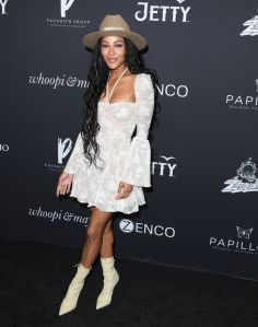 VENICE, CALIFORNIA - JULY 20: Meagan Good arrives at the A Night With Whoopi Celebrating Whoopi Goldberg's New Cannabis Brand "Emma & Clyde" on July 20, 2024 in Venice, California. (Photo by Steve Granitz/FilmMagic)